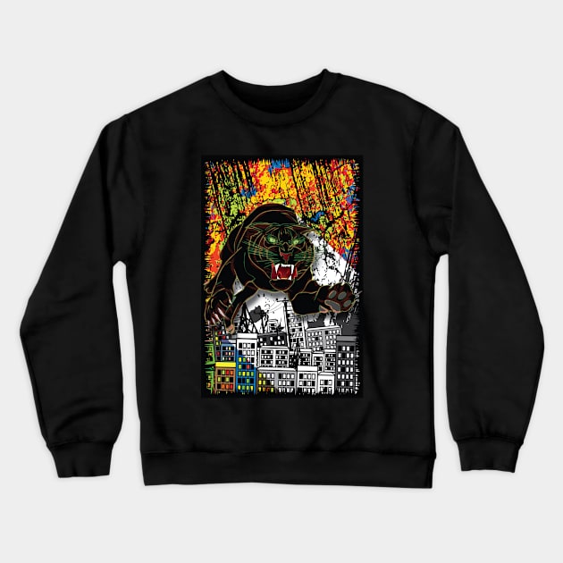 Black Tiger Leap Crewneck Sweatshirt by PolinaPo